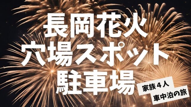 限定3台！ 長岡花火8/3（土） 駐車場（駐車スペース）① 子連れ】車中泊